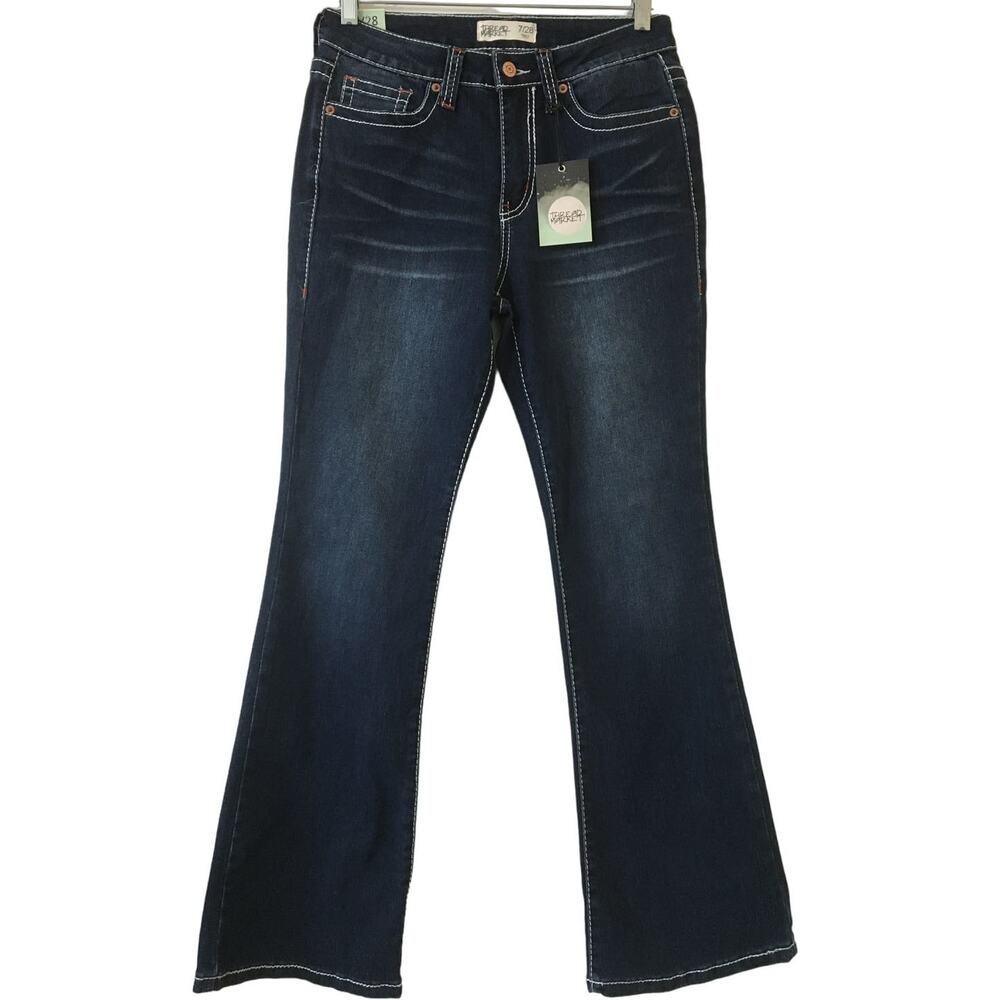 Thread Market 7/28 Bootcut Jeans Red & White Accent Thread Steers on Pockets